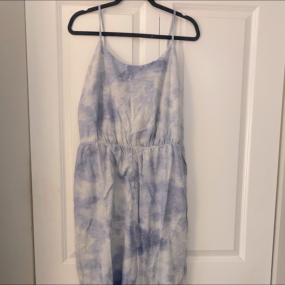 blue & white tie dye sundress